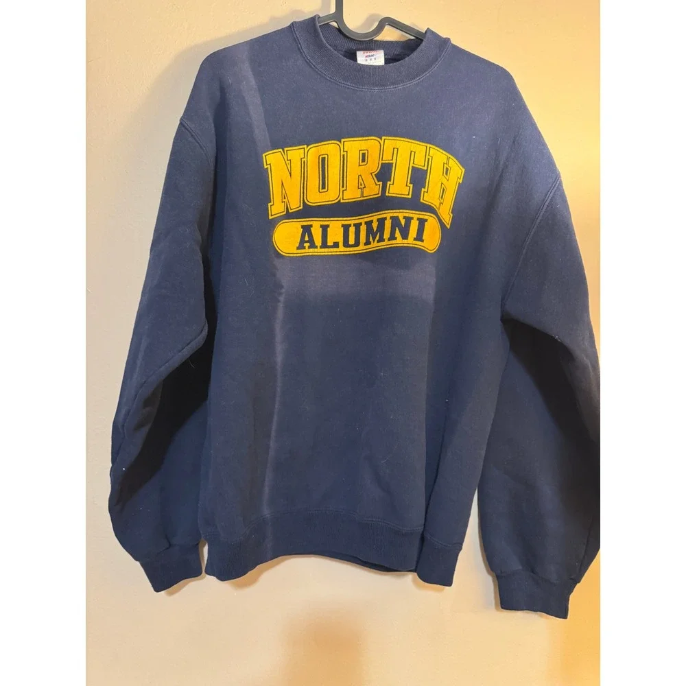 Jerzees Super Sweats North Alumni Viking Navy Blue Crewneck Sweatshirt Medium